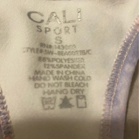 Cali sports bra racerback In Size small pink purple white cloud pattern - Picture 2 of 4